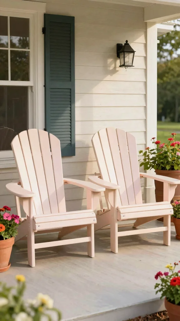 15 Front Patio Furniture Ideas Welcoming - 9. Charming Adirondack Chairs 1