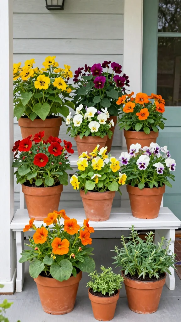 15 Front Porch Flower Pots Ideas Welcoming - 12. Edible Flower Pots 1