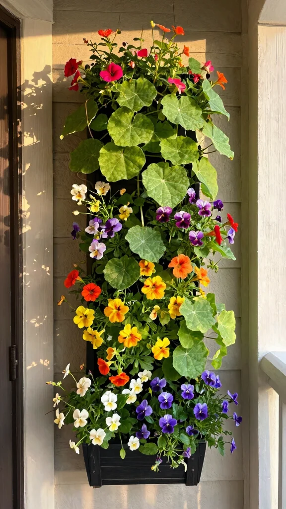 15 Front Porch Flower Pots Ideas Welcoming - 6. Vertical Garden Planters 1