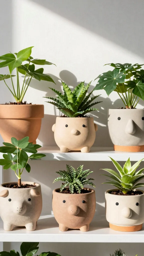 15 Indoor Flower Pots Ideas for Cozy Interiors - 12. Quirky Shapes 1