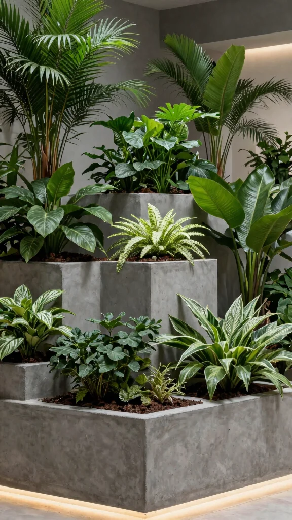 15 Indoor Flower Pots Ideas for Cozy Interiors - 14. Eco-Friendly Concrete Pots 1