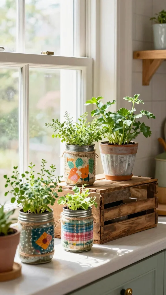 15 Indoor Flower Pots Ideas for Cozy Interiors - 2. Upcycled Materials 1