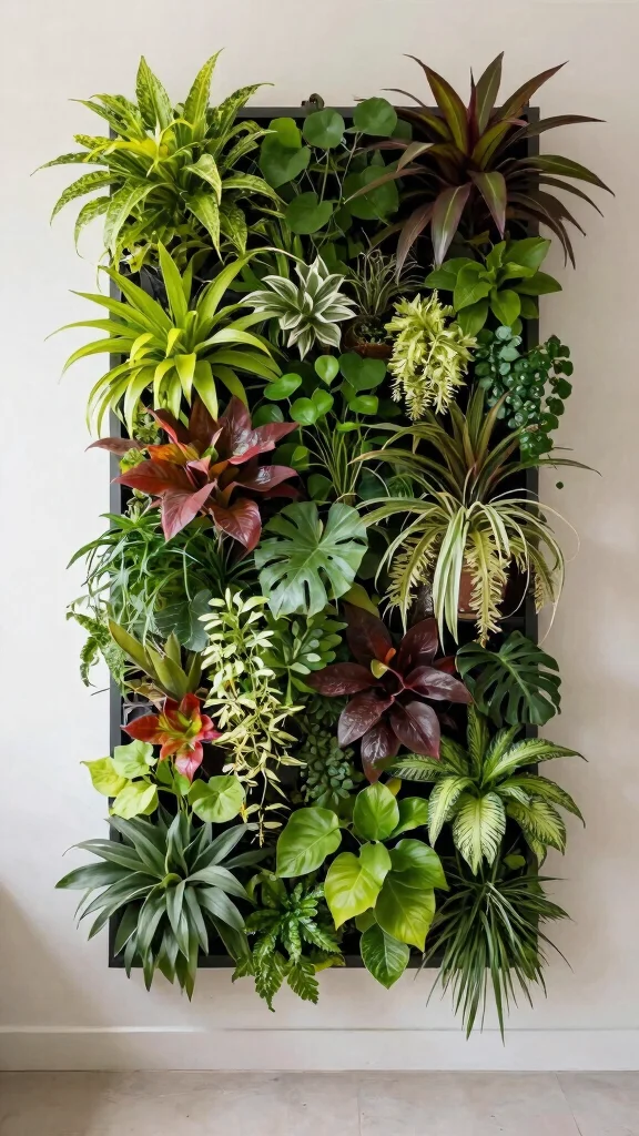 15 Indoor Flower Pots Ideas for Cozy Interiors - 9. Vertical Garden Wall 1