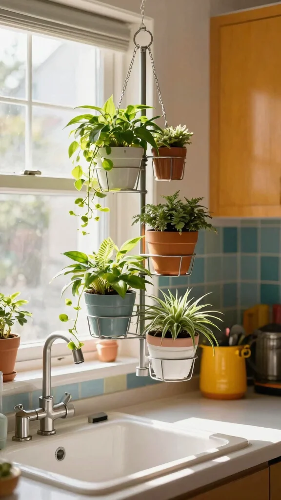 15 Indoor Plant Stand Ideas: Tiered Designs for Small Spaces - 11. Hanging Tiered Plant Stand 1