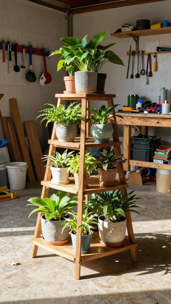 15 Indoor Plant Stand Ideas: Tiered Designs for Small Spaces - 15. Custom DIY Tiered Plant Stand 1