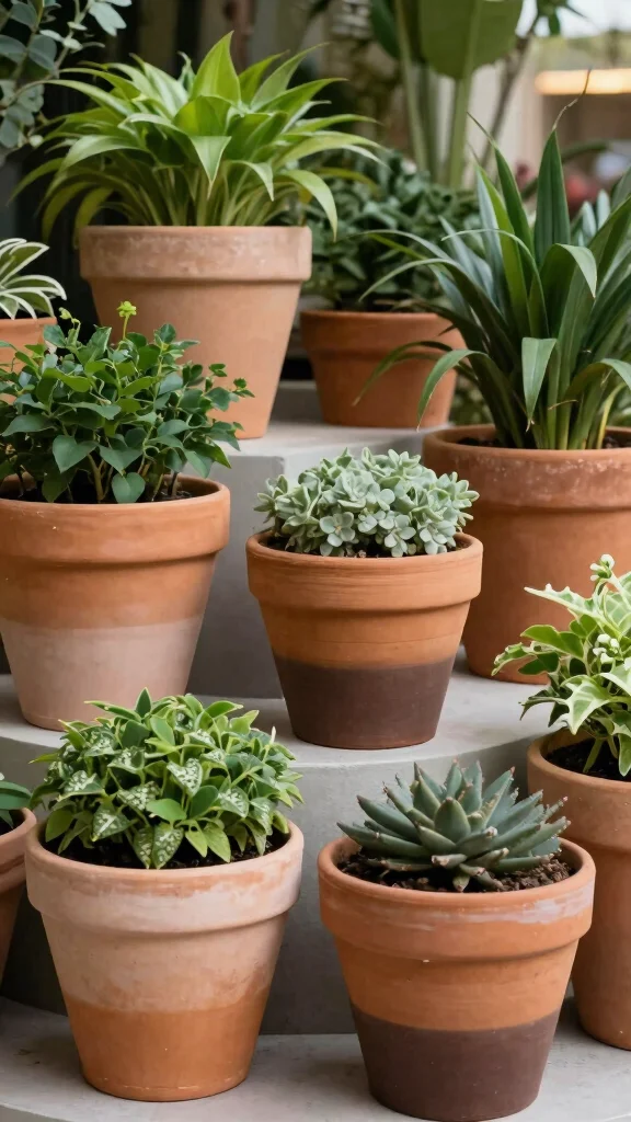 15 Painted Flower Pots Terra Cotta Designs - 10. Ombre Effects 1