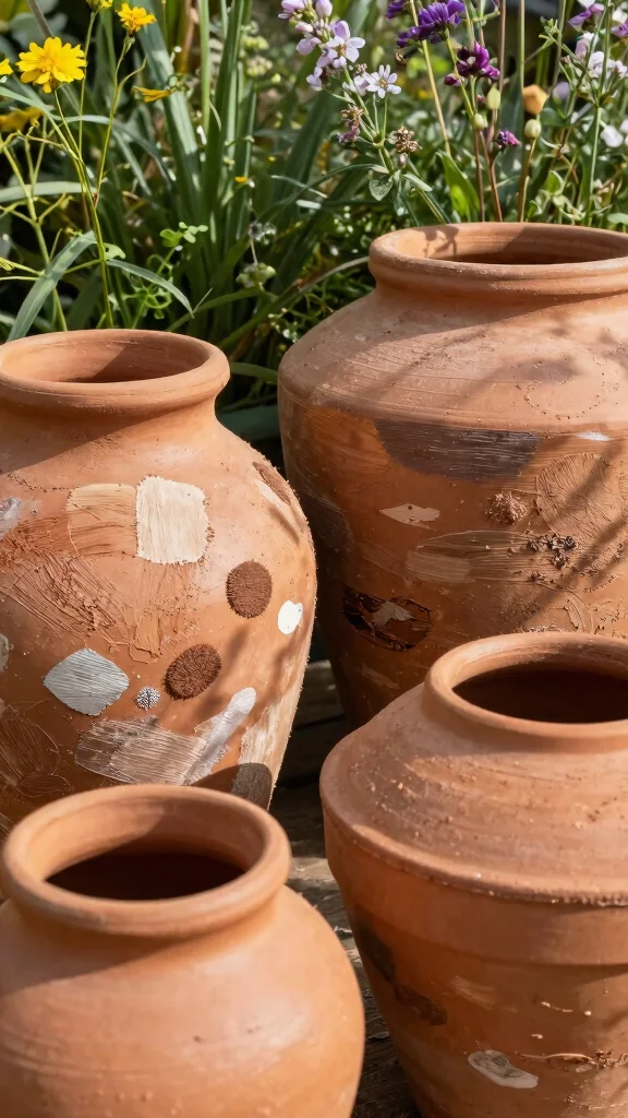 15 Painted Flower Pots Terra Cotta Designs - 4. Nature-Inspired Textures 1