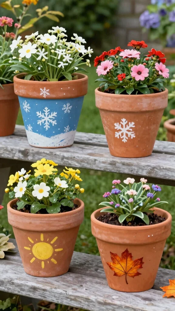 15 Painted Flower Pots Terra Cotta Designs - 7. Seasonal Themes 1