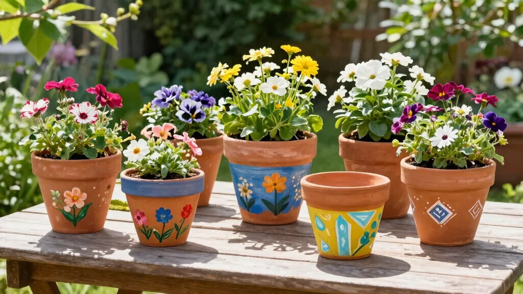 15 Painted Flower Pots Terra Cotta Designs