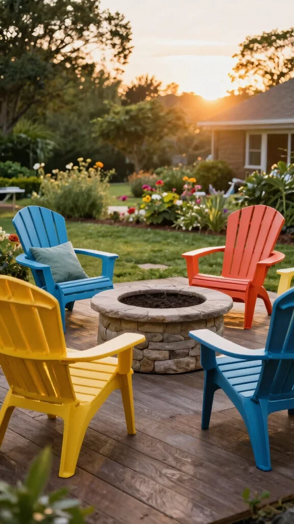 15 Patio Lounge Furniture Ideas for Relaxation - 1. Recycled Plastic Adirondack Chairs 1