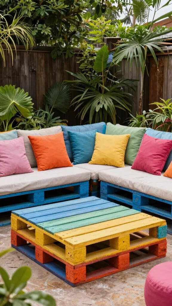 15 Patio Lounge Furniture Ideas for Relaxation - 12. Upcycled Pallet Furniture 1