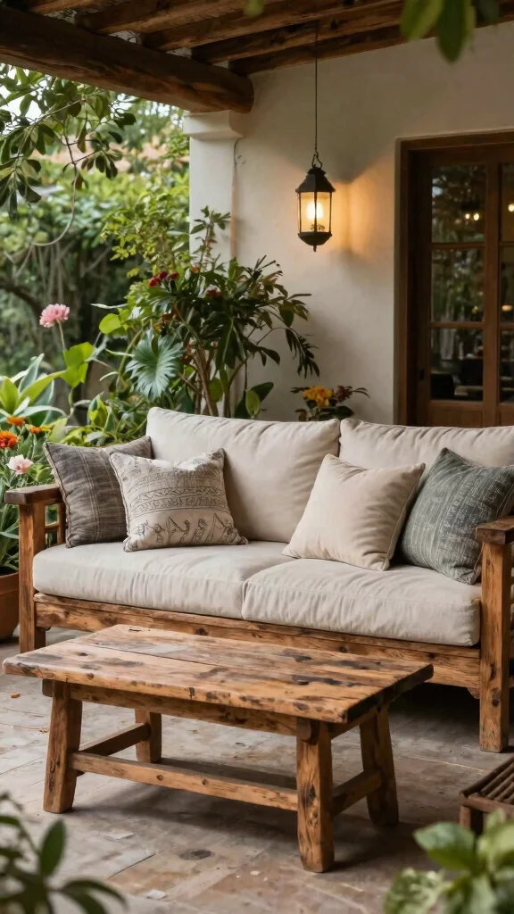 15 Patio Lounge Furniture Ideas for Relaxation - 3. Reclaimed Wood Sofas 1
