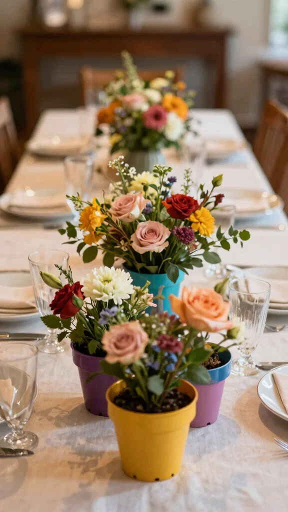 15 Plastic Flower Pots Ideas Lightweight Versatile - 11. Unique Centerpieces 1